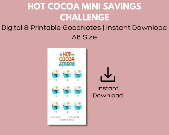 Digital A6 Hot Cocoa Season Mini Savings Challenge