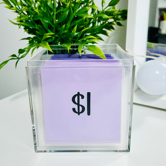 Vinyl Labelled 100 Envelopes Savings Challenge Box