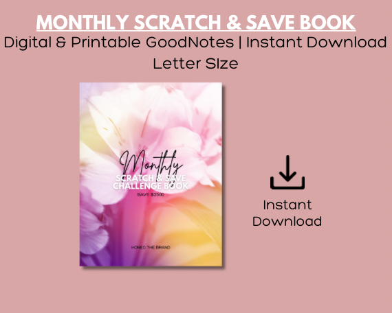 Digital Monthly Scratch & Save Challenge Book
