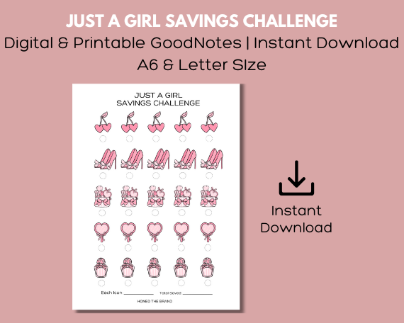 Digital Just A Girl Savings Challenge