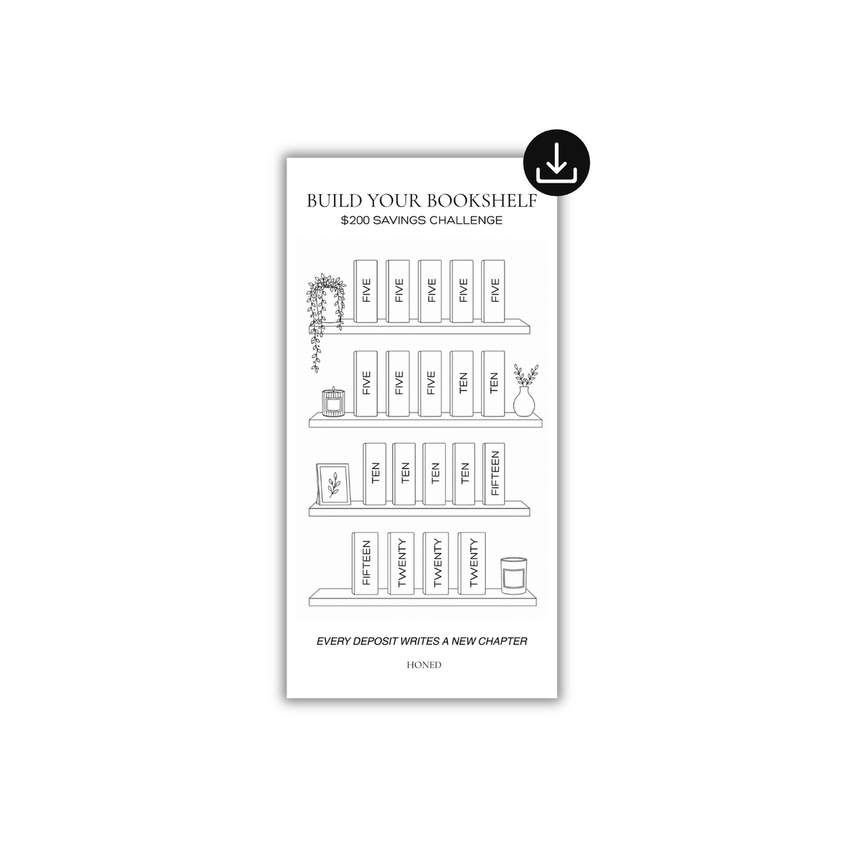 Digital Build Your Bookshelf Savings Challenge