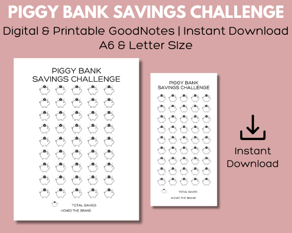 Digital Piggy Bank Savings Challenge