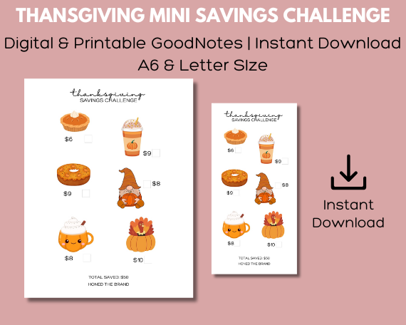 Digital Thanksgiving Savings Challenge