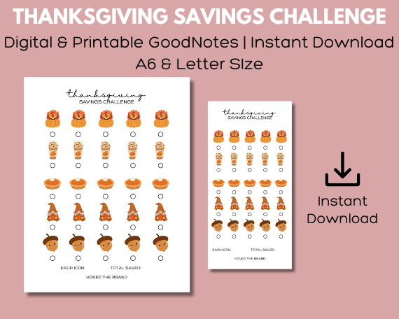Digital Thanksgiving Savings Challenge